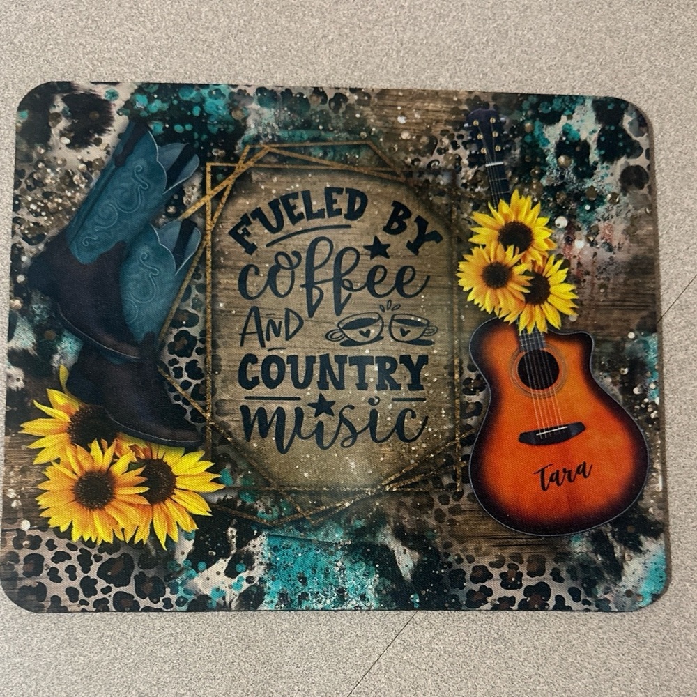 *NEW* Custom 20 oz “Fueled by Coffee and Country Music” Tumbler and Mouse Pad - Picture 4 of 6
